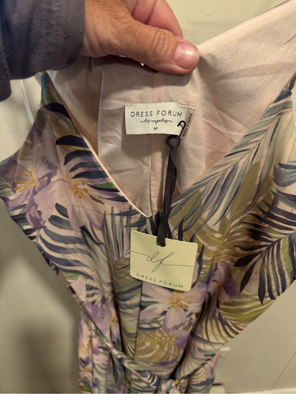 NWT Dress Forum Pastel Floral Wrap Dress in Pink, Green & Lavender VICI  MEDIUM